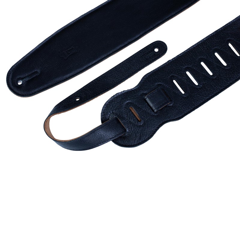 Levy's Leathers M4GF-BLK 3-1/2-inch Garment Leather Bass Guitar Strap with Foam Padding and Suede Backing, Black - Image 2